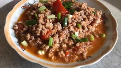 món thịt băm sốt cà chua