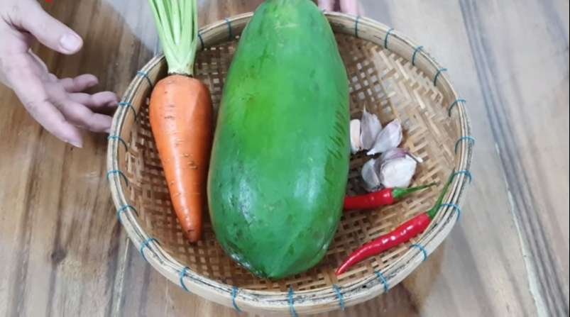 Nguyên liệu muối đu đủ chua ngọt