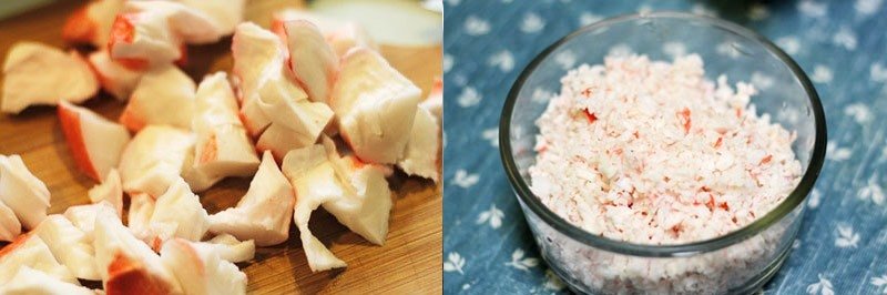Thanh cua rửa sạch, cắt nhỏ, sau đó cho vào máy xay xay tơi. Nếu không có máy, bạn dùng dao băm nhuyễn.