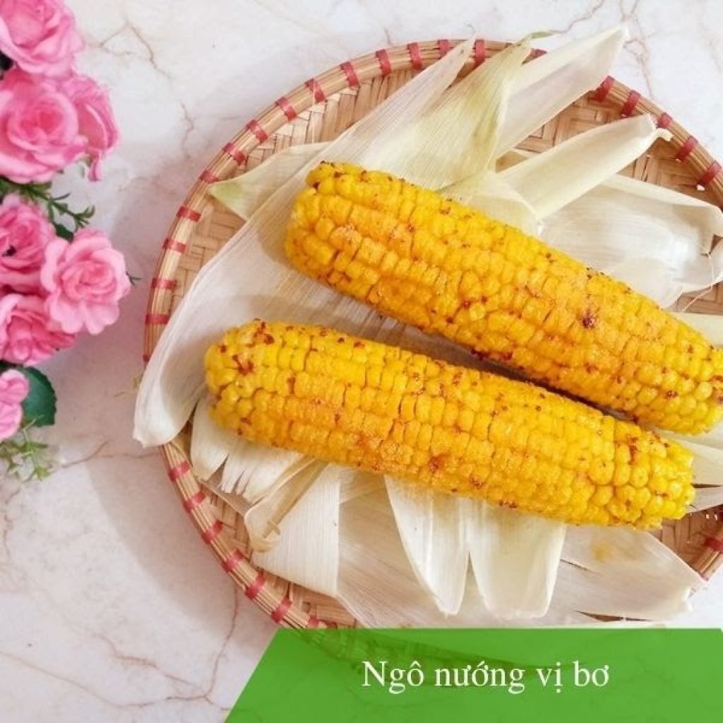 ngô nướng bằng nồi chiên không dầu vị bơ