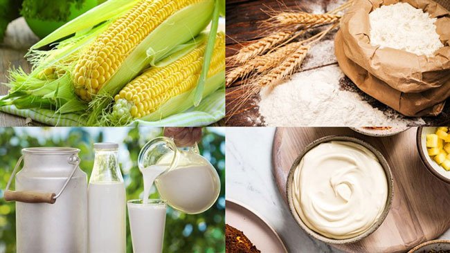 Nguyên liệu làm bánh kem bắp phô mai, nguyên liệu làm bánh kem