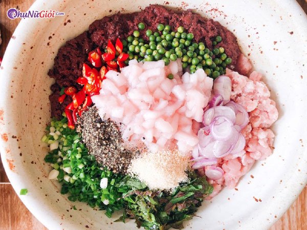 nguyên liệu làm dồi heo
