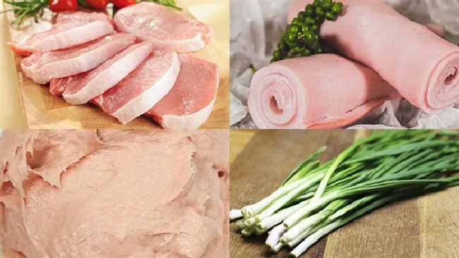 Nguyên liệu làm giò bì heo truyền thống