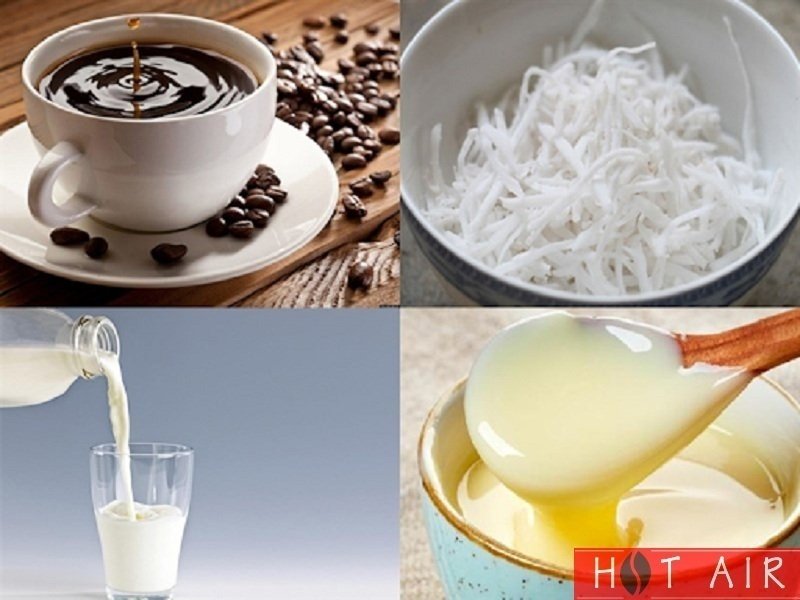 Nguyên liệu pha cafe cốt dừa đá