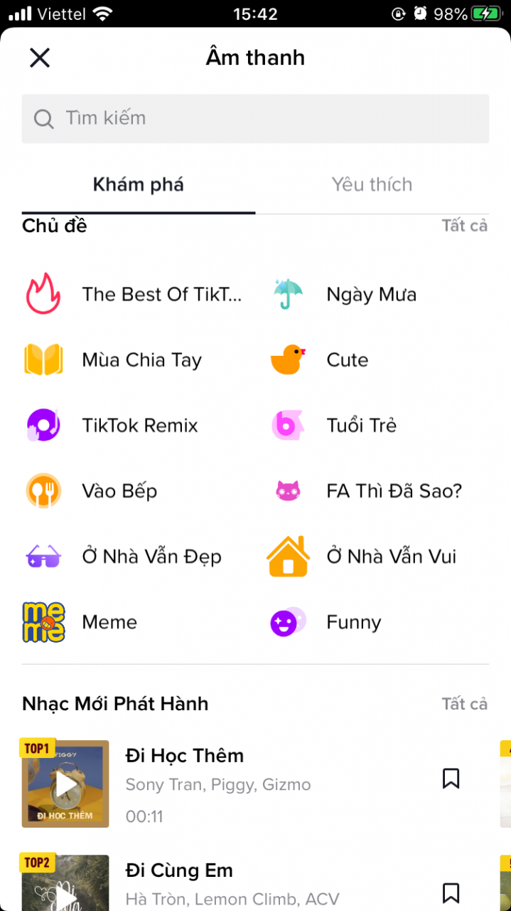 Nhạc thịnh hành Tik tok