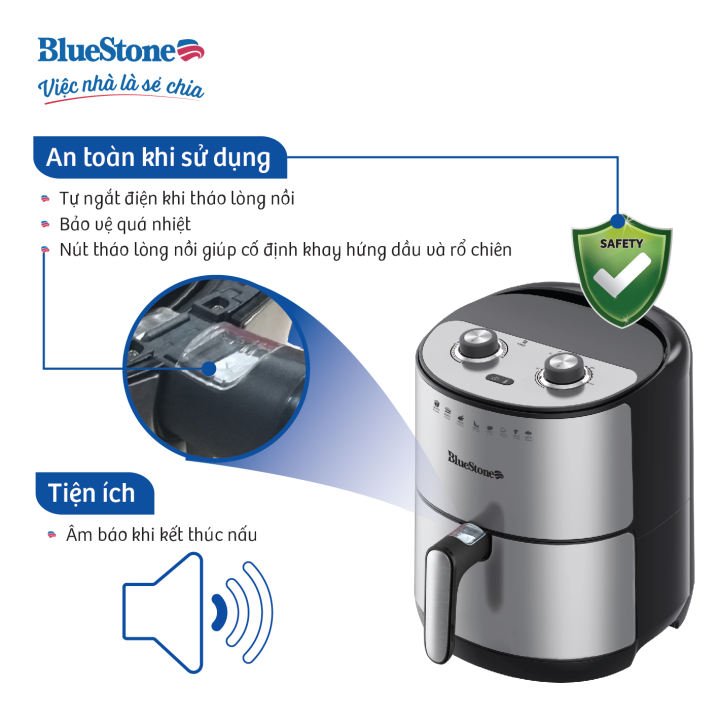Cách làm bánh chuối nướng bằng nồi chiên không dầu ngon xuất sắc không nên bỏ qua 12 Nồi chiên không dầu BlueStone AFB-5860