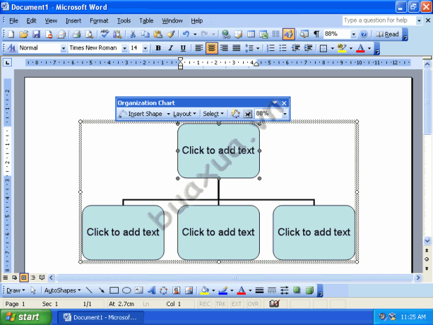 Sơ đồ với thanh công cụ Organization Chart Sơ đồ với thanh công cụ Organization Chart