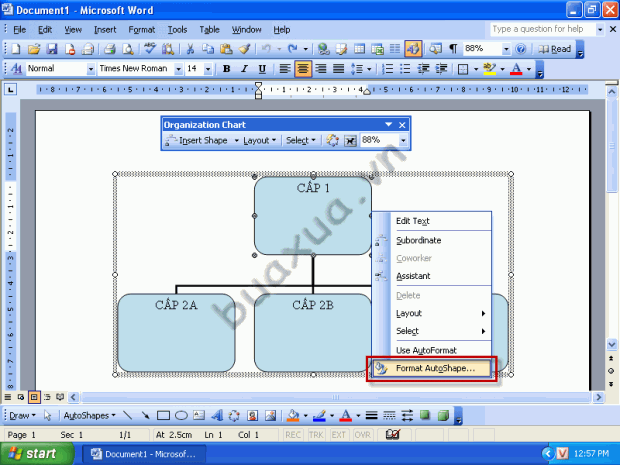 Chọn Format AutoSharp để thay đổi màu sắc và đường nét cho khối Chọn Format AutoSharp để thay đổi màu sắc và đường nét cho khối