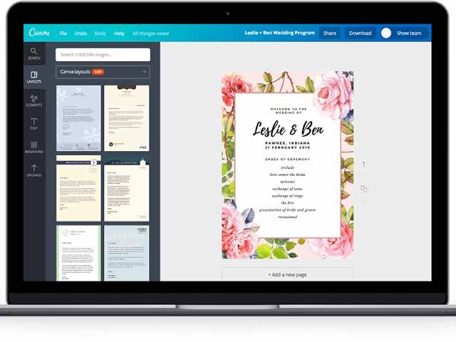 Phần mềm tự thiết kế thiệp cưới online
