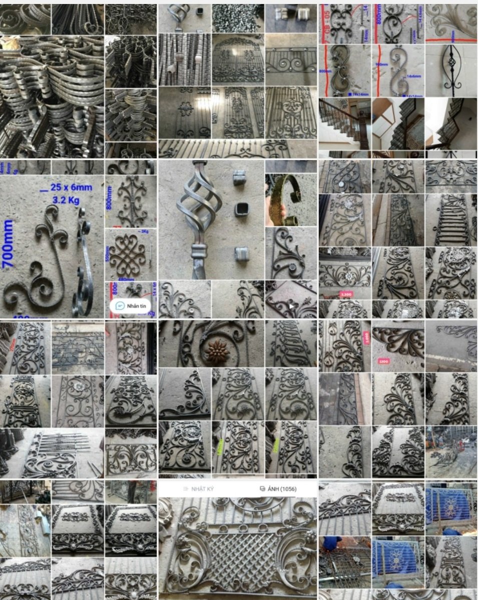 phụ kiện sắt mỹ thuật hao văn uốn sắn theo yêu cầu