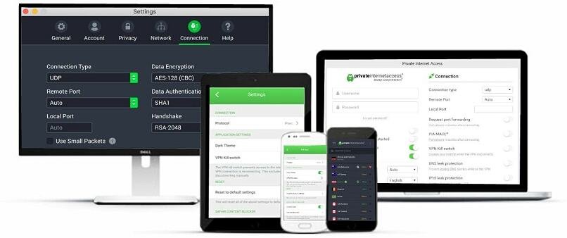 Small assortment of technological devices compatible with Private Internet Access VPN.