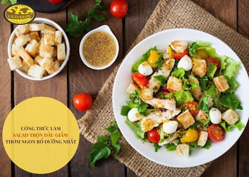 trộn salad dầu giấm chua ngọt cực ngon - A Tuấn Khang