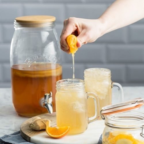Scoby và trà kombucha cam