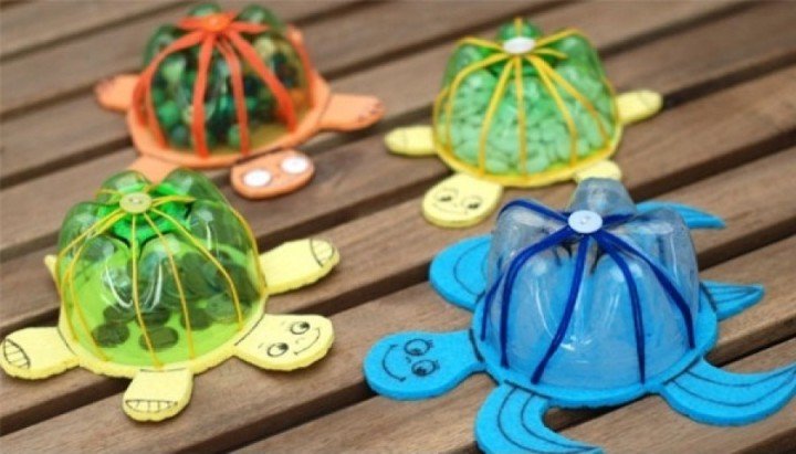 Tái chế chai nhựa thành chú rùa dễ thương cho bé
