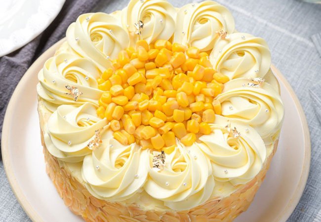 Thành phẩm bánh kem bắp phô mai, bánh kem bắp ngon