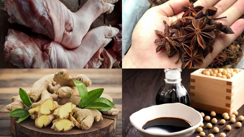 Nguyên liệu làm món chân giò kho nước tương
