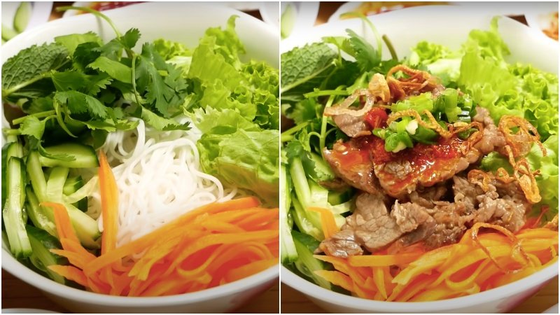Bún trộn thịt bò Bún trộn thịt bò