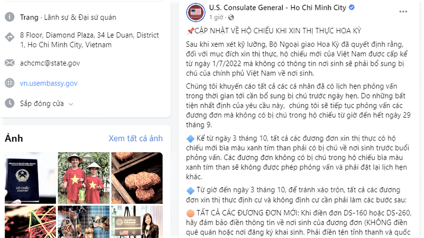 Lãnh sự quán Hoa Kỳ tại TP.HCM lưu ý về hộ chiếu mẫu mới của Việt Nam ảnh 1