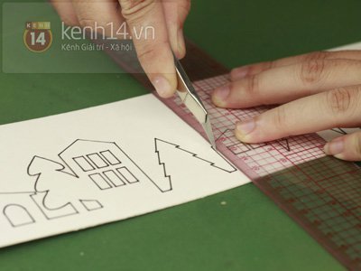 cắt theo hình đã vẽ