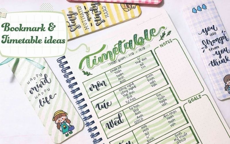 Cách trang trí thời khóa biểu bằng tiếng Anh