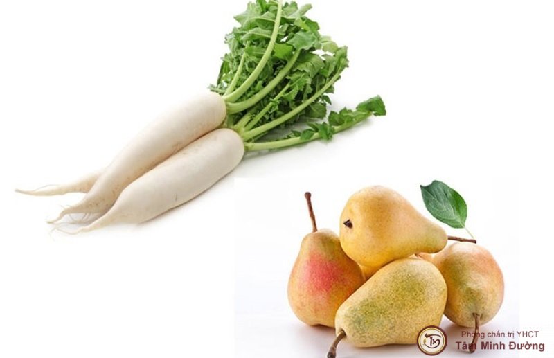 Chữa ho bằng lê và củ cải