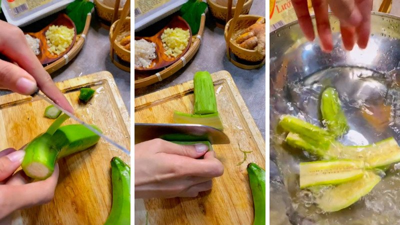 Sơ chế chuối xanh