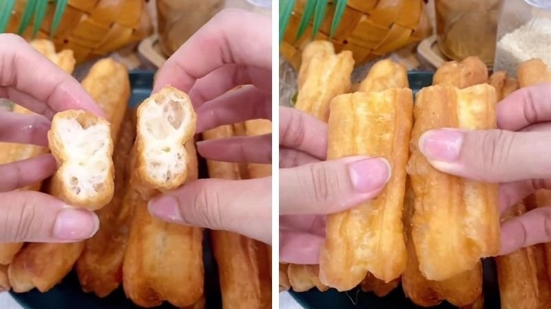 Món giò cháo quẩy được chiên vàng rụm Món giò cháo quẩy được chiên vàng rụm