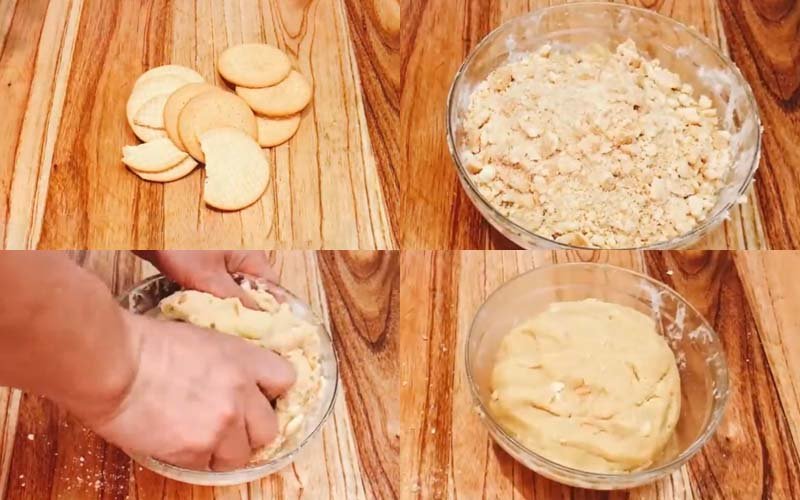 Trộn bánh quy với bột