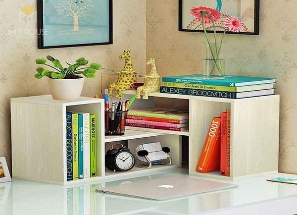 Mẫu tủ sách nhỏ bằng gỗ công nghiệp ấn tượng