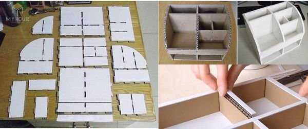 Cách làm kệ sách từ thùng caton