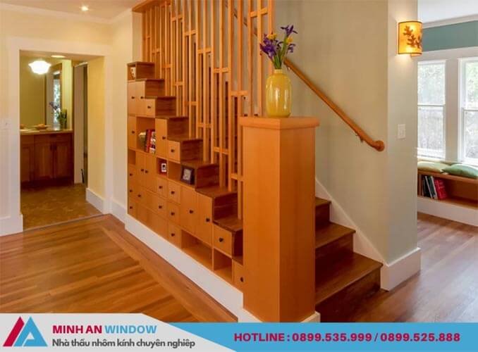 Mẫu vách ngăn cầu thang bằng gỗ đơn giản nhưng đẹp Mẫu vách ngăn cầu thang bằng gỗ đơn giản nhưng đẹp
