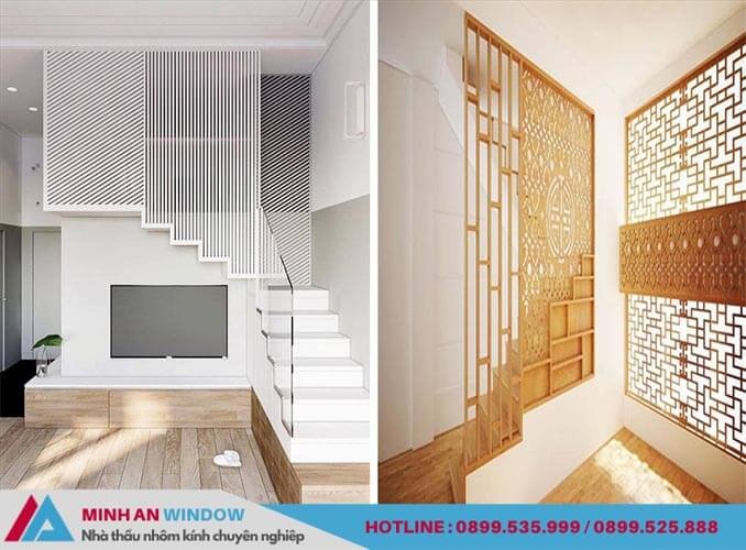 Mẫu Vách ngăn cầu thang phong thủy mặt cắt CNC cao cấp Mẫu Vách ngăn cầu thang phong thủy mặt cắt CNC cao cấp