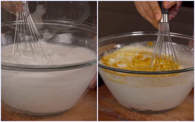 Pha bột làm bánh khọt