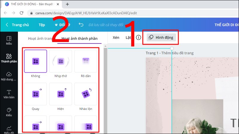 Thêm hiệu ứng cho các slide của bạn
