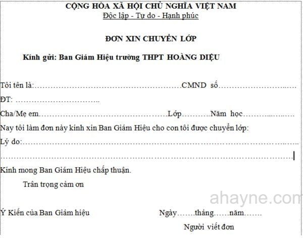 Viết đơn xin chuyển lớp chuẩn từ hình thức đến nội dung - nguồn ảnh: internet