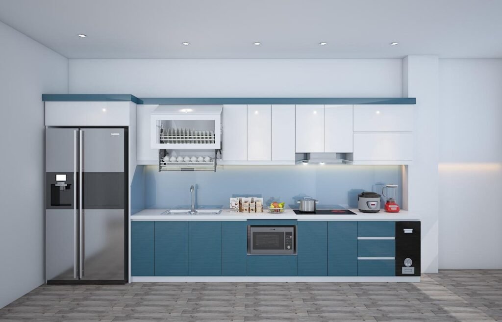 Hình ảnh tủ bếp gỗ công nghiệp An Cường phủ Acrylic