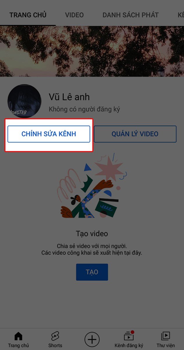 Chọn Chỉnh sửa kênh Chọn Chỉnh sửa kênh