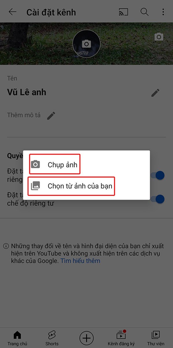 Chọn một trong hai lựa chọn Chọn một trong hai lựa chọn