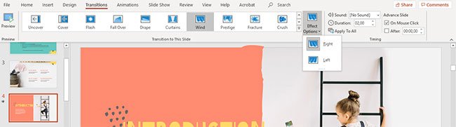 Menu Effect Options
